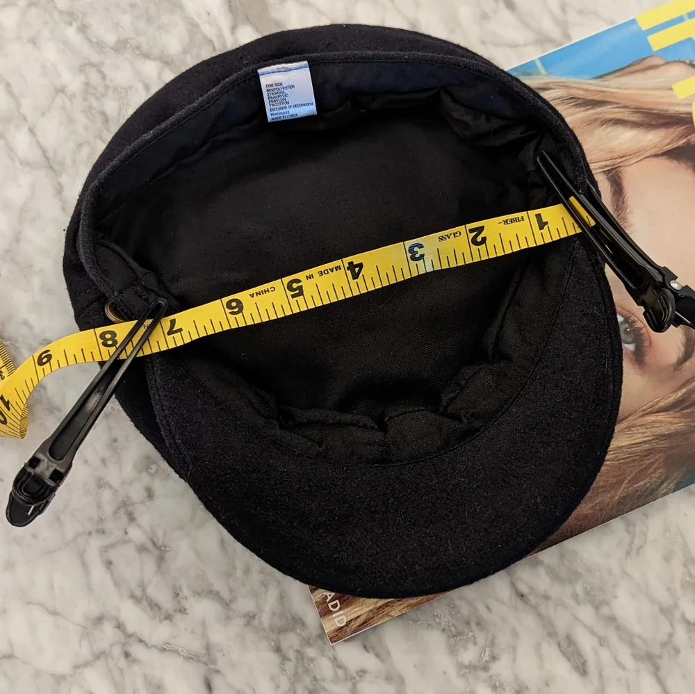 Free People Baker Boy Hat Navy Blue Wool Cap - Picture 6 of 6